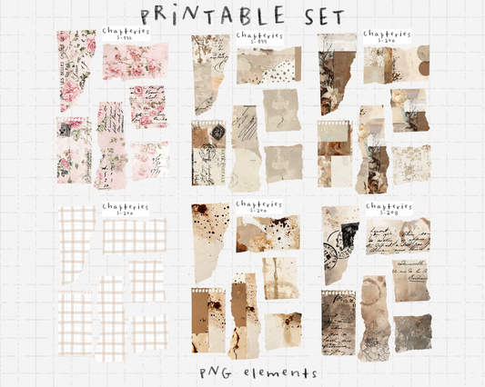 Printable set - Torn papers