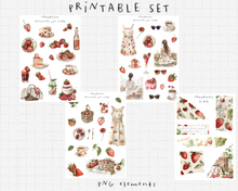 Cargar imagen en el visor de la galería, Printable set - Strawberries set
