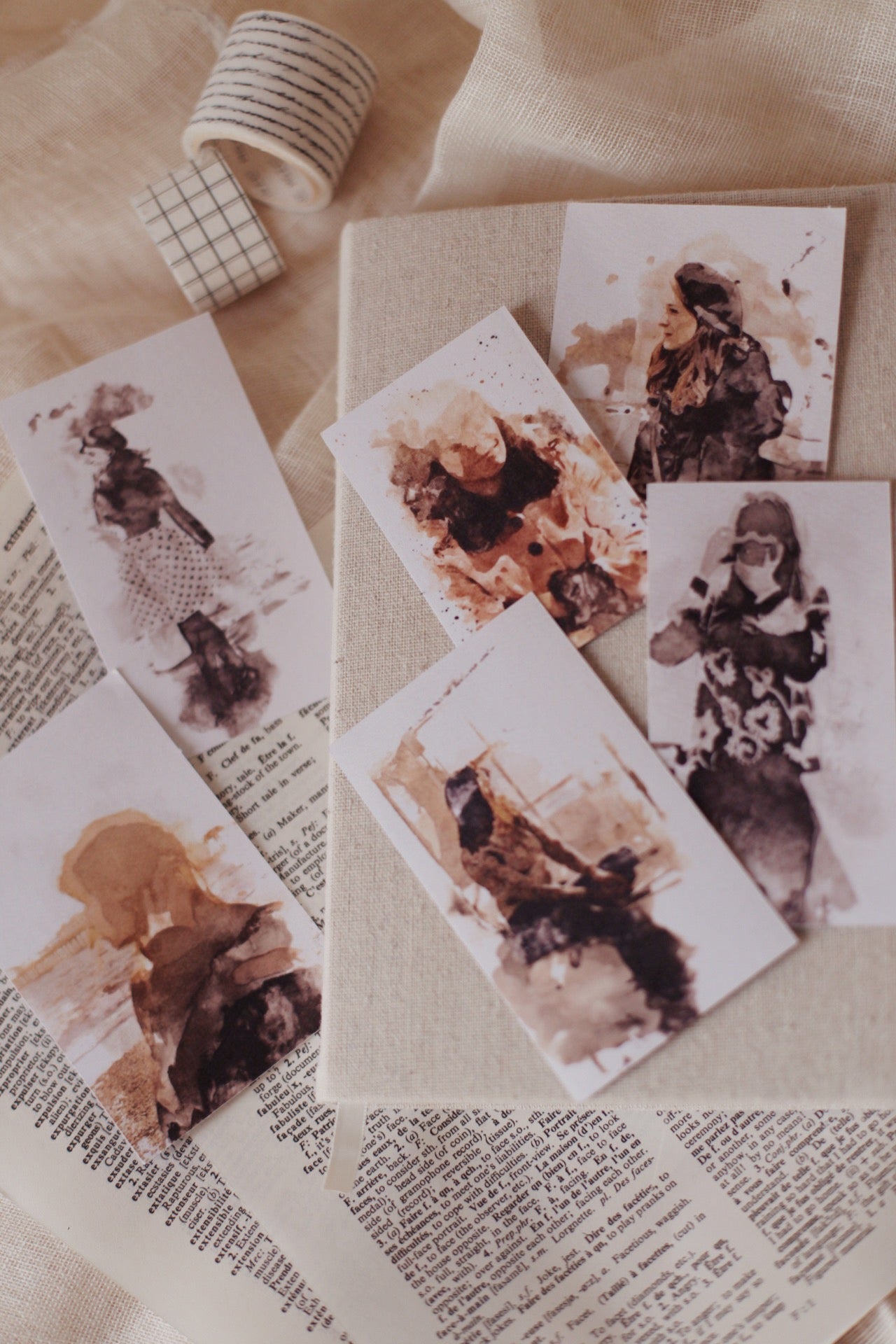 7 watercolor clear matte stickers