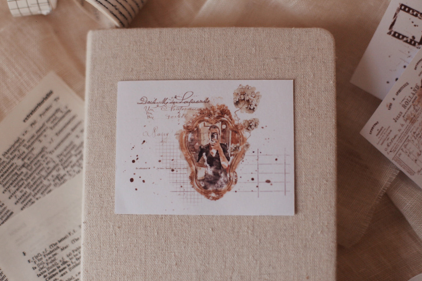 6 watercolor clear matte stickers