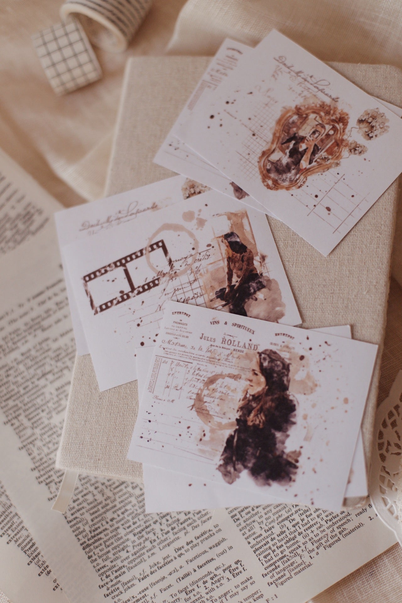 6 watercolor clear matte stickers