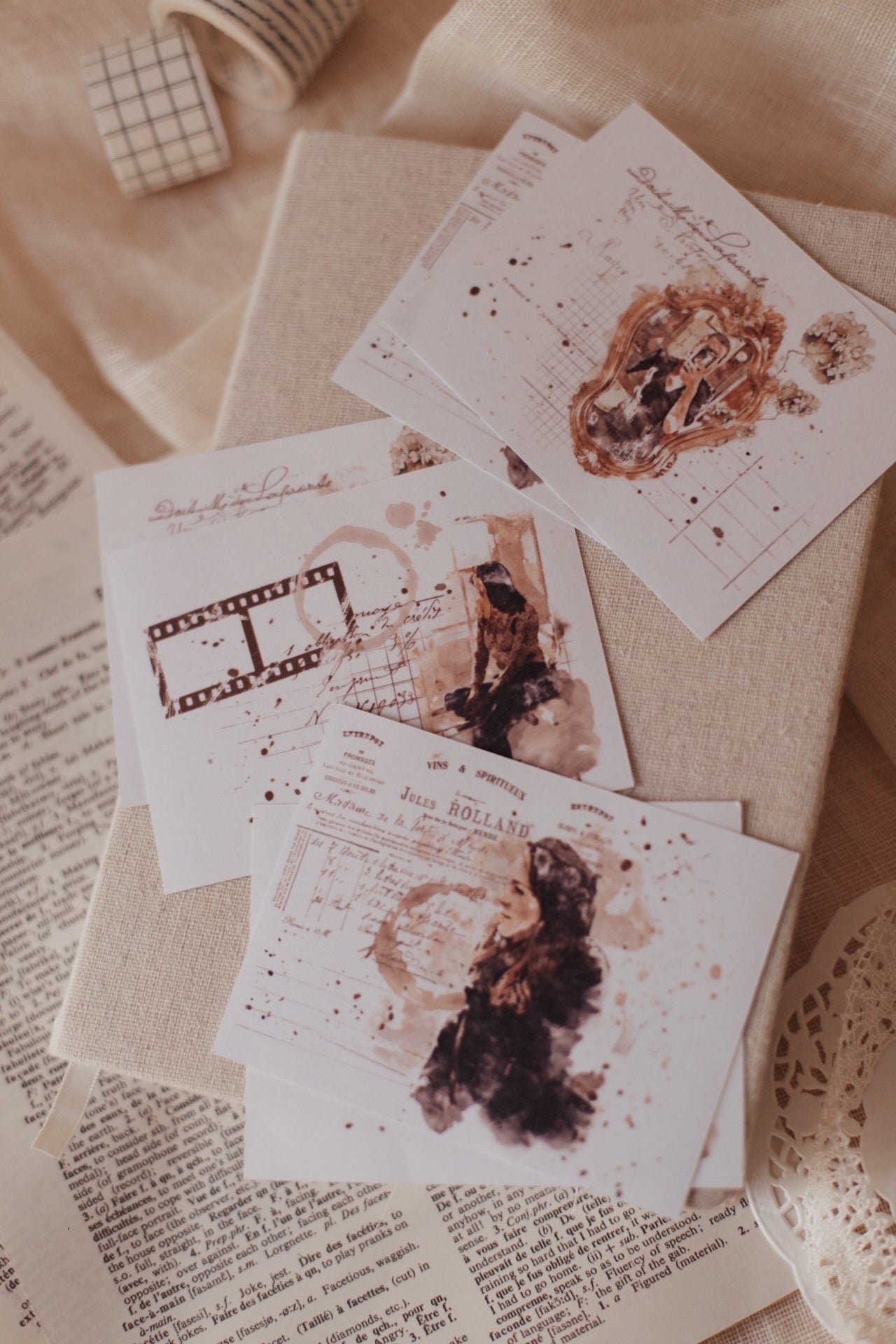 6 watercolor clear matte stickers