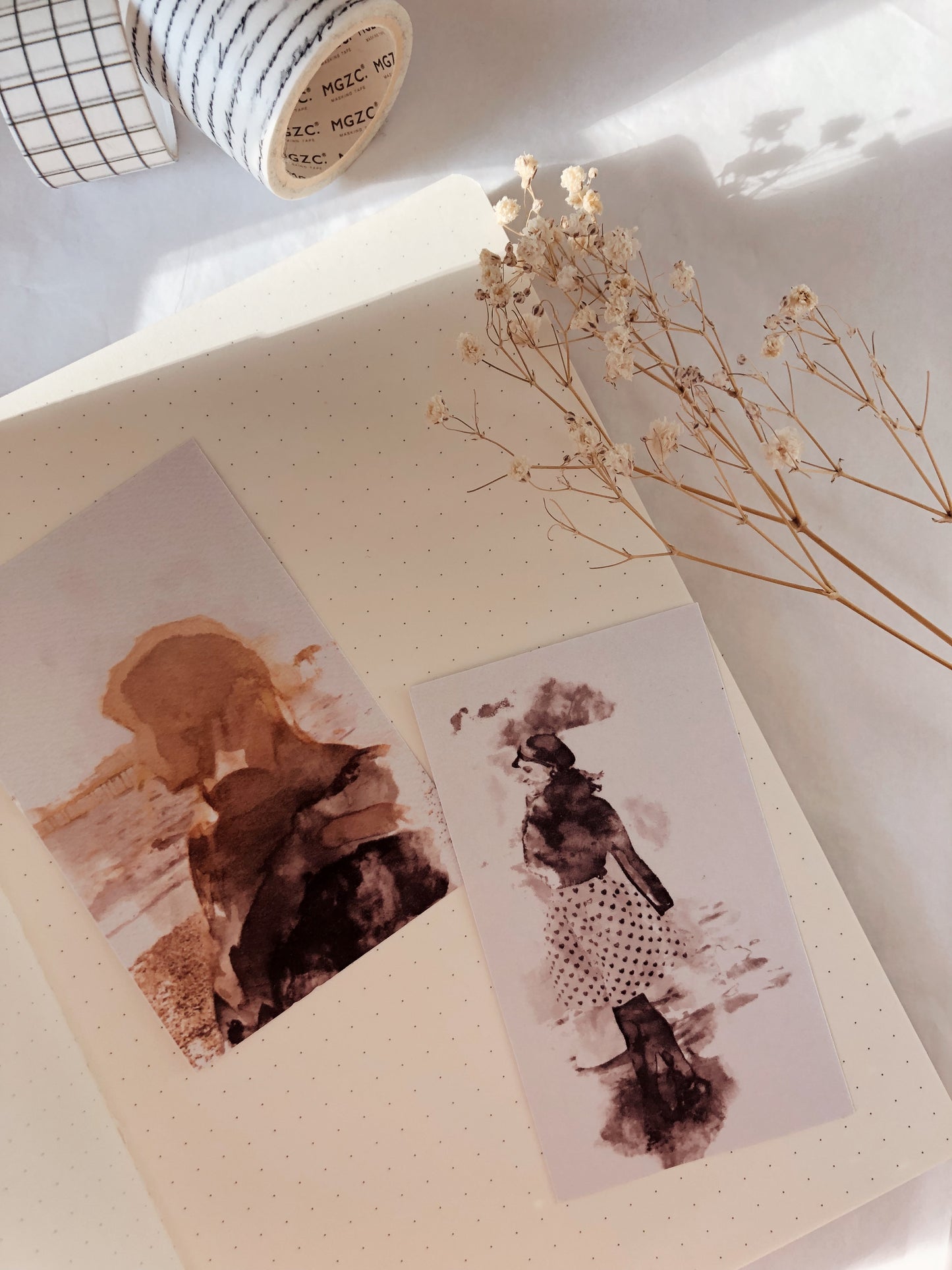 7 watercolor clear matte stickers