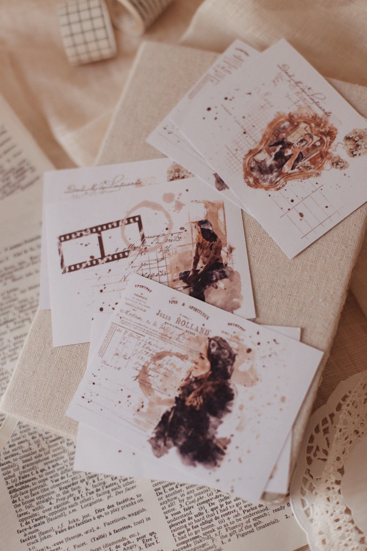 6 watercolor clear matte stickers