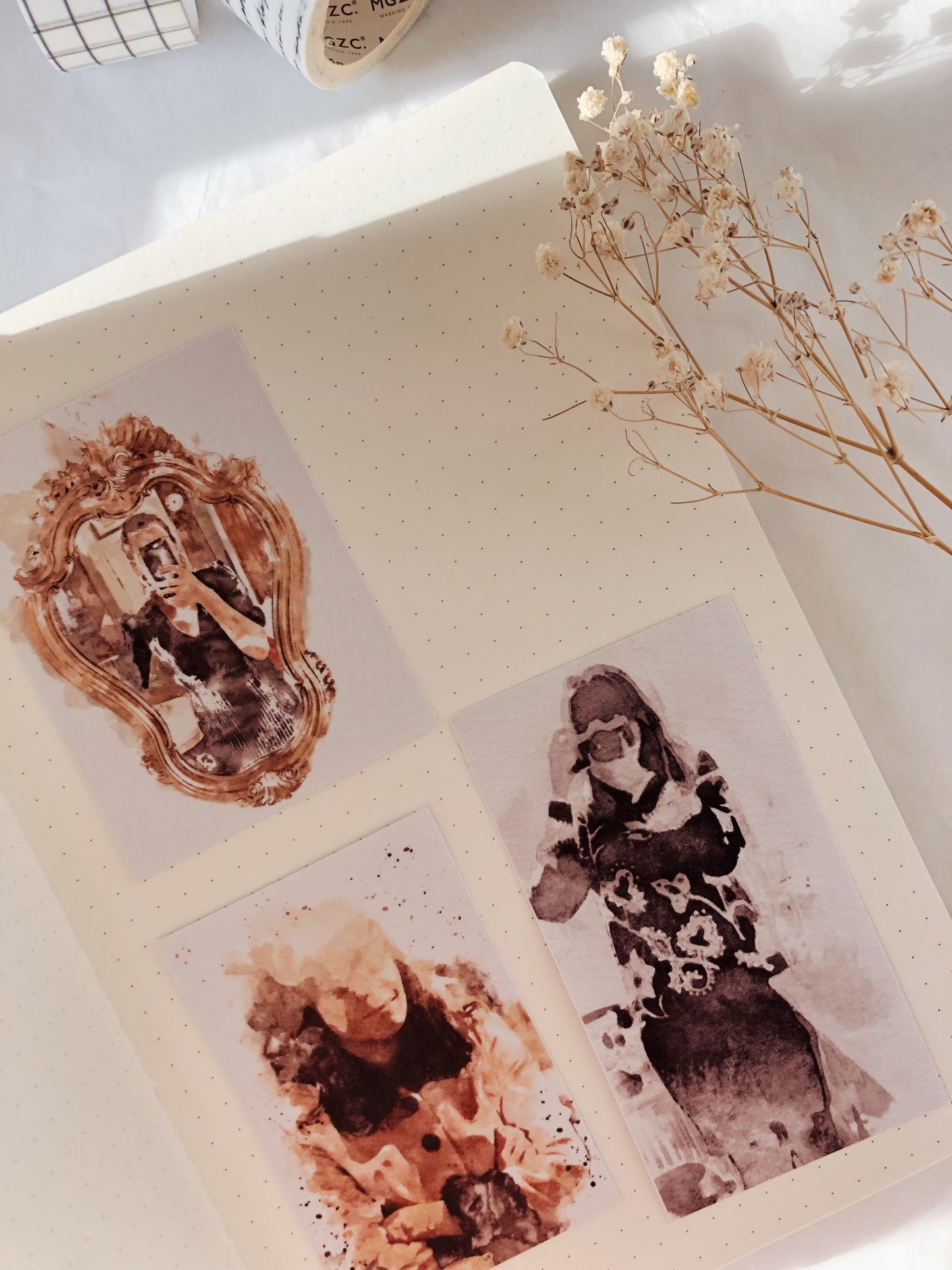 7 watercolor clear matte stickers